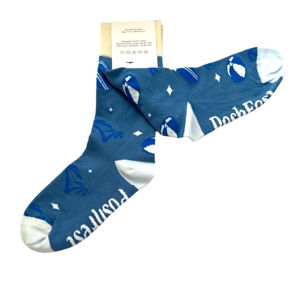POSHFEST 2023 SAN DIEGO BLUE & WHITE BEACHBALL UNISEX SOCKS - Picture 8 of 9